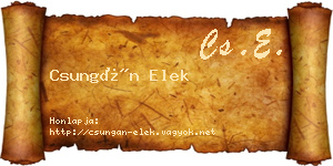 Csungán Elek névjegykártya