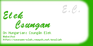 elek csungan business card